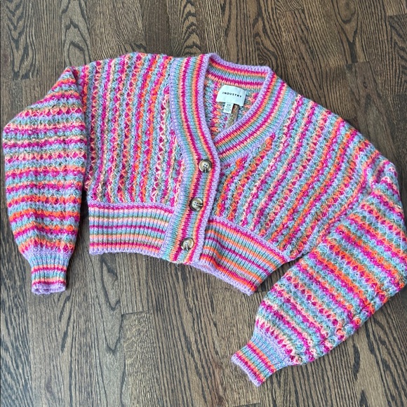 Multi Striped Sweater Industry small cropped boho - Picture 3 of 7